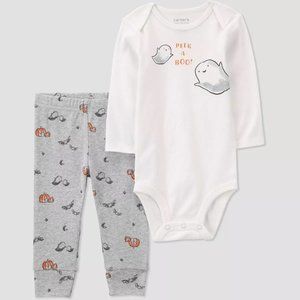 Baby Carters PEEK A BOO Halloween outfit Bodysuit Pants Set Size NB 3 6 mo NWT